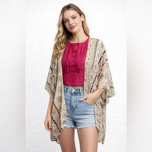 Prinzzsea Boutique Boho Semi Sheer Rayon Kimono L Beach Cruise Resort Hippie